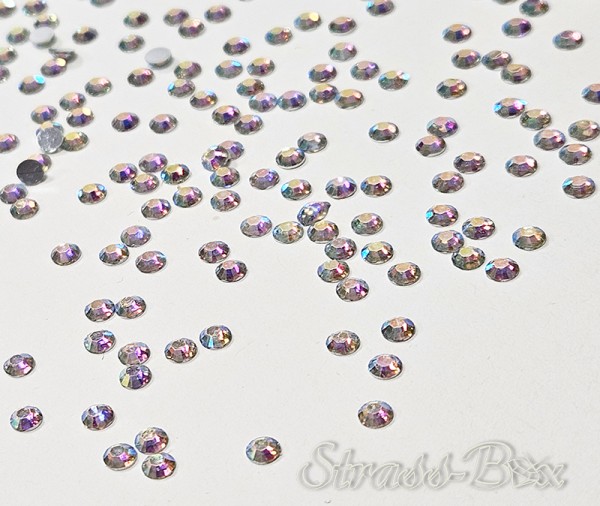 Jelly CRYSTAL AB / CHROM SS10/~3mm NON HOTFIX Rhinestones zum Kleben Irisierend RESIN